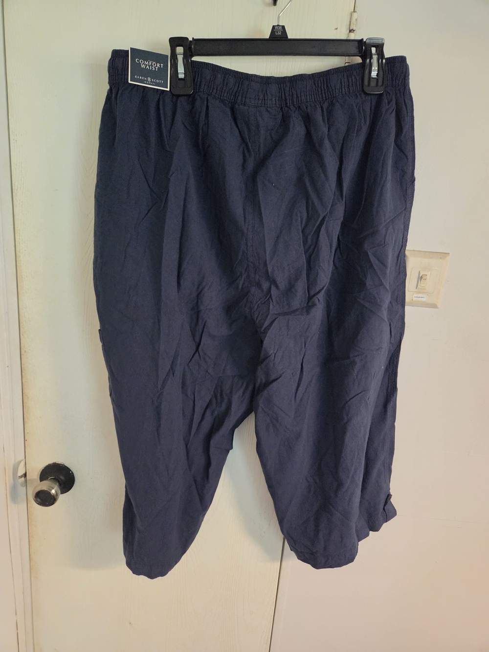 Karen Scott Navy Drawstring Capris with Pockets - Picture 6 of 6